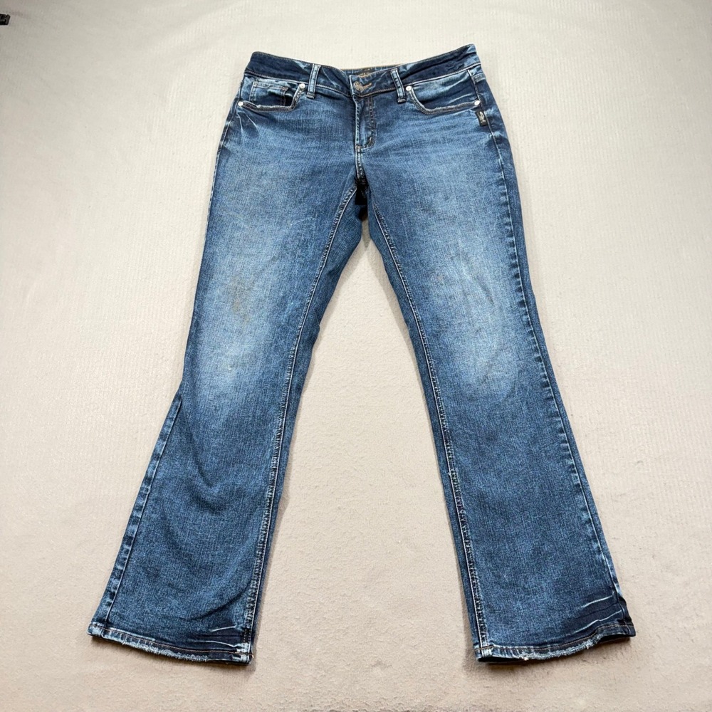Silver Jeans Elyse Slim Boot Womens W30 L31 Blue Mid Rise Stretch Denim 053-3